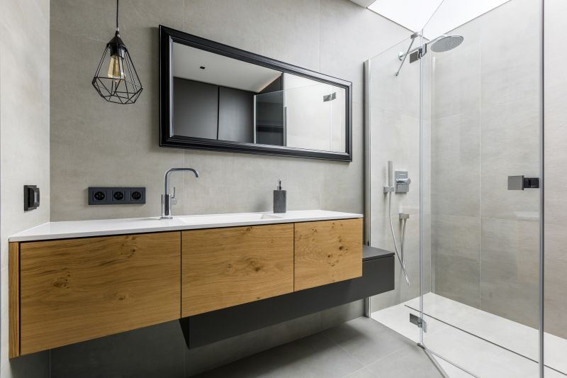 Minimalist Bathroom with Floating Vanities